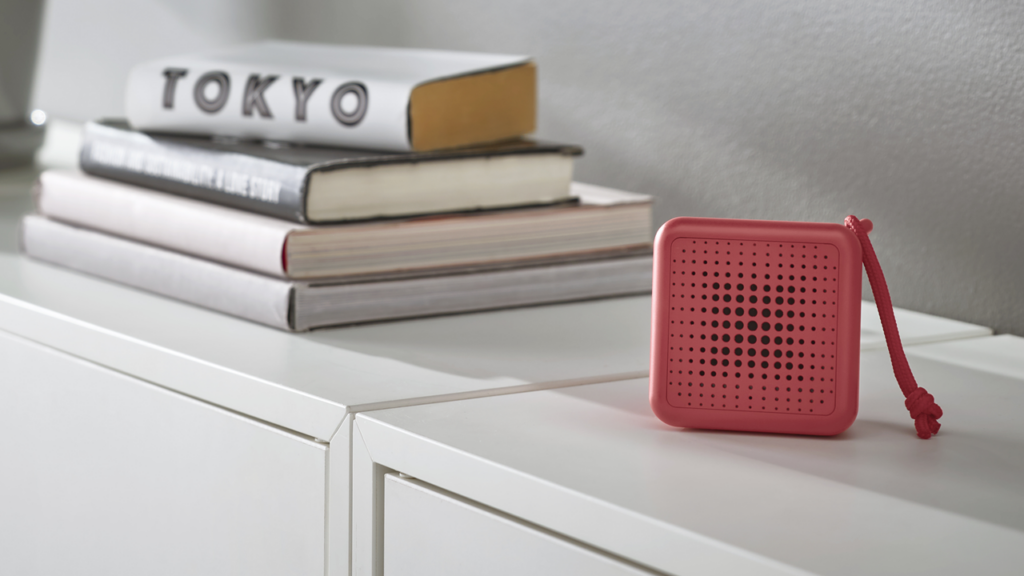 IKEA VAPPEBY portable speaker in red finish 