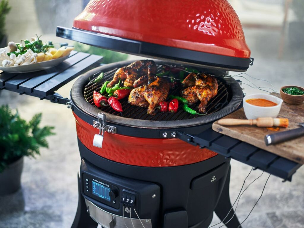 Konnected Joe Ceramic Grill Features Automatic Fire Starter Ignition