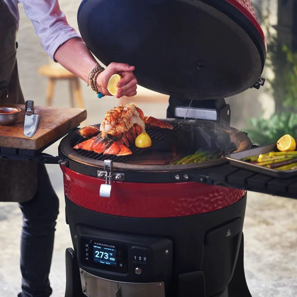 Konnected Joe Ceramic Grill Features Automatic Fire Starter Ignition