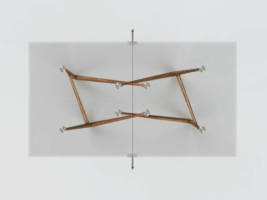 Teckell to Showcase Ping Pong Table with Transparent Crystal Top and Wooden Legs at Salone 2023