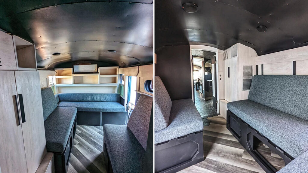 Burning Man Skoolie Interior by Acorn Tiny Homes