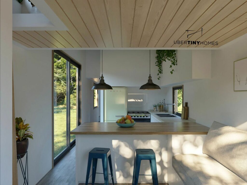 Kitchen of Casa del amor tiny house by Uber Tiny Homes