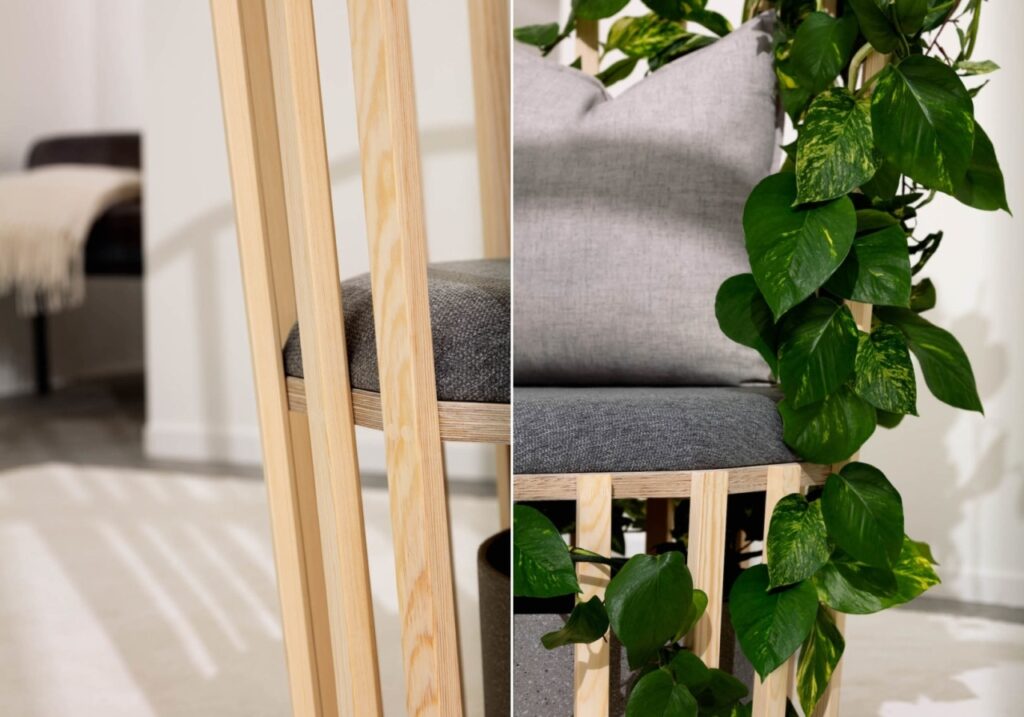 Close up of DIY Living Plant Chair