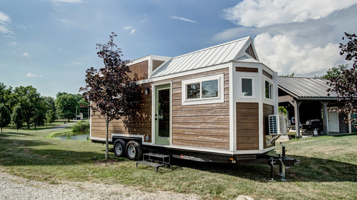 Clover Tiny House Has Elevated Living Room, Gourmet Kitchen