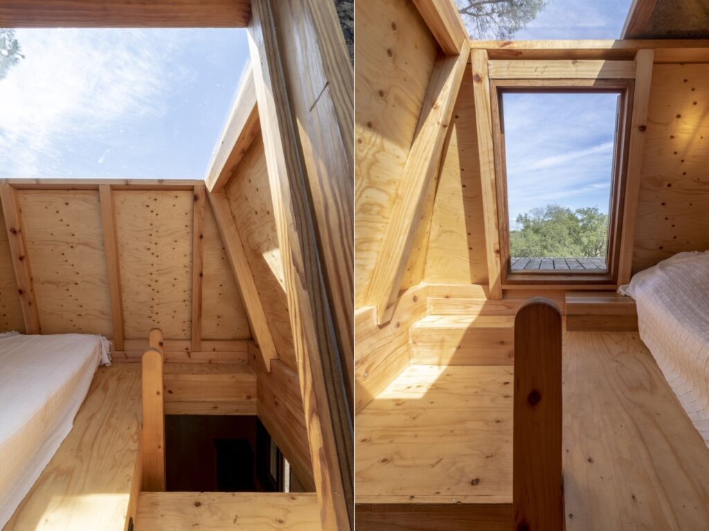 Columba Treehouse - Second Level Bedroom Under Skylight