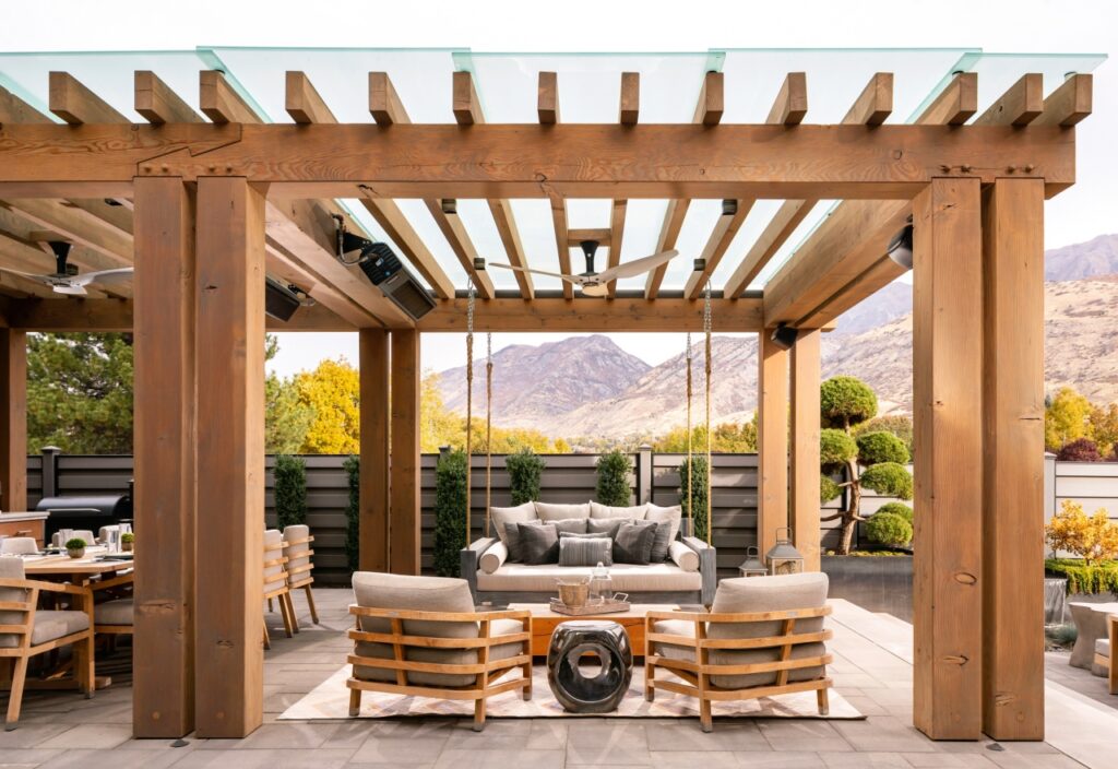 Farmhouse Backyard Patio Pergola