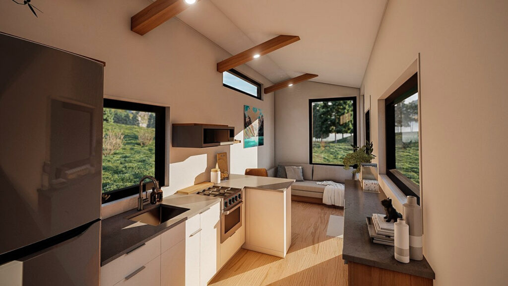 Fully-equipped-kitchen-of-Halcyon-Tiny-Home