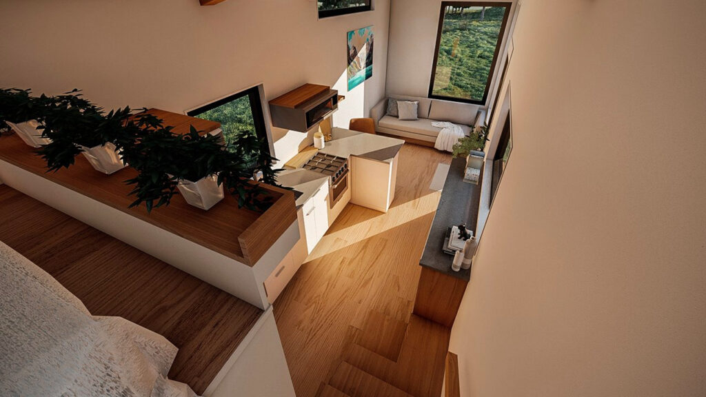 Halcyon-Tiny-House-on-Wheels-View-from-Loft