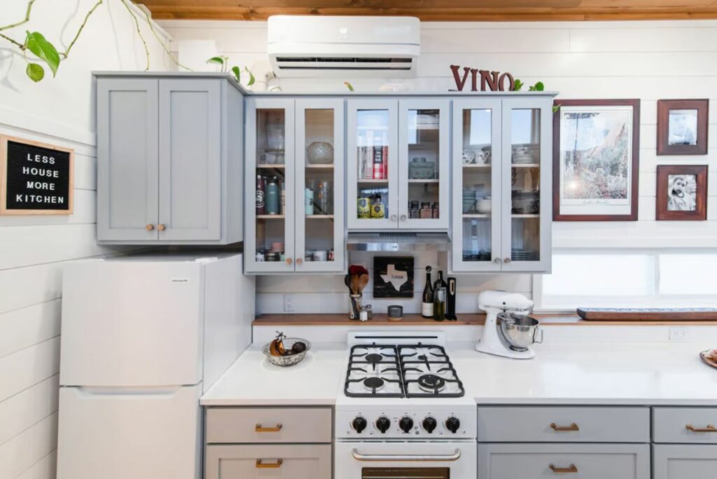 Jen’s 34′ x 10′ Tiny Home kitchen