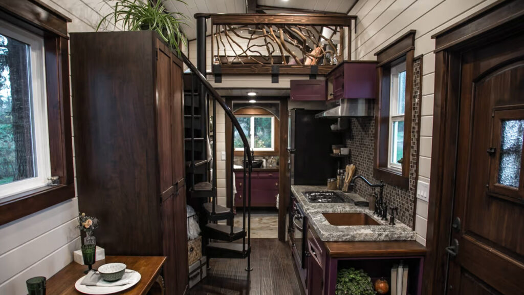 Kitchen-and-Staircase-to-Loft