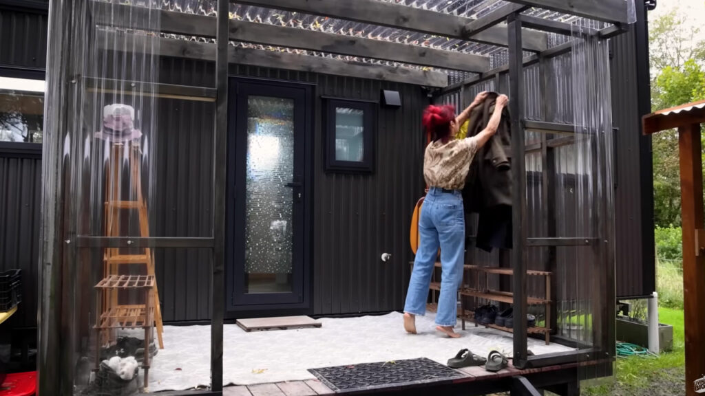 Mud room of a tiny house