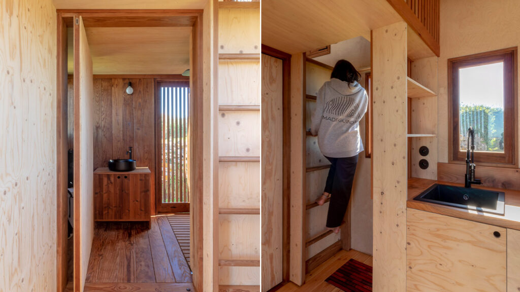 Madeiguincho-Vigia-Tiny-House-on-Wheels-ladder-to-loft