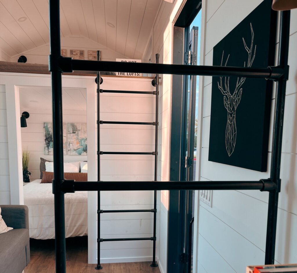 Metal Ladders Leading to Loft Bedrooms