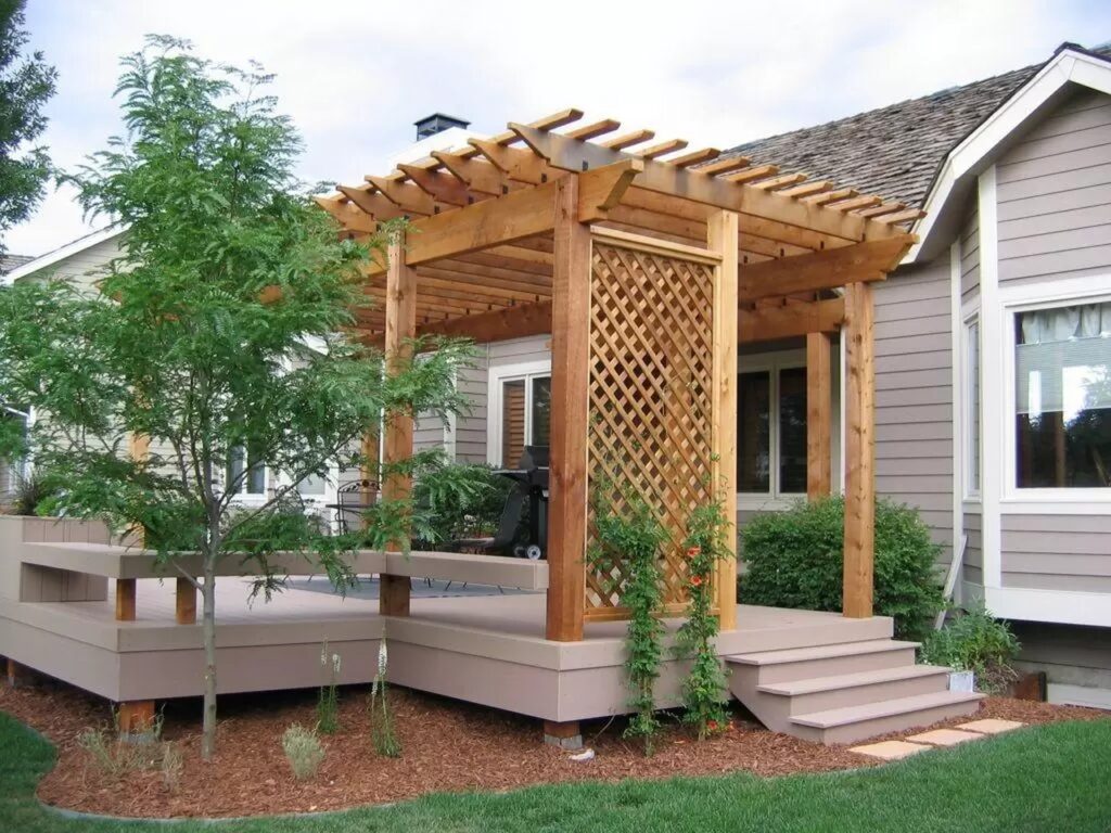 Screened Wooden Pergola