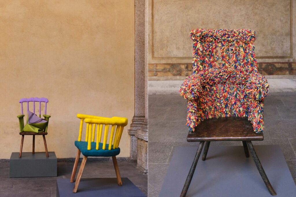 Stick chairs and paper loom chairs by loewe  - Trends from Milan Furniture Fair 2023