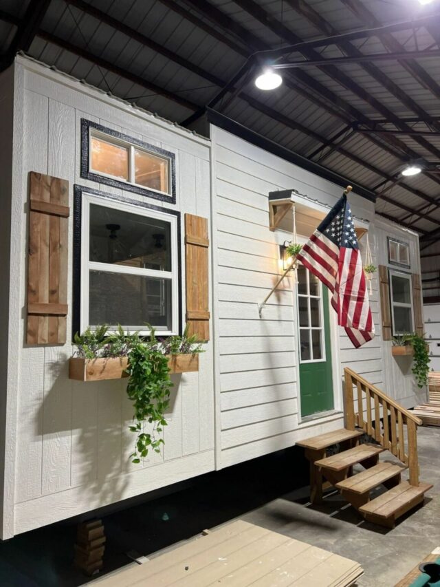The Tiny House With Farmhouse Vibe has Twin Lofts