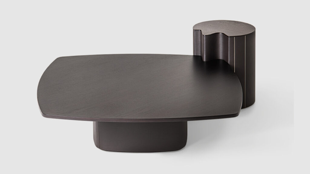 Woody pouf & Mia table by Giorgetti