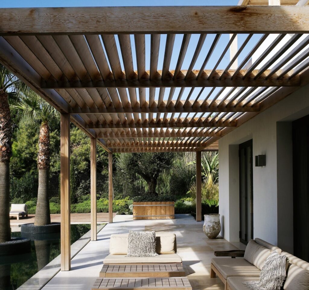 Wooden Louvered Pergola