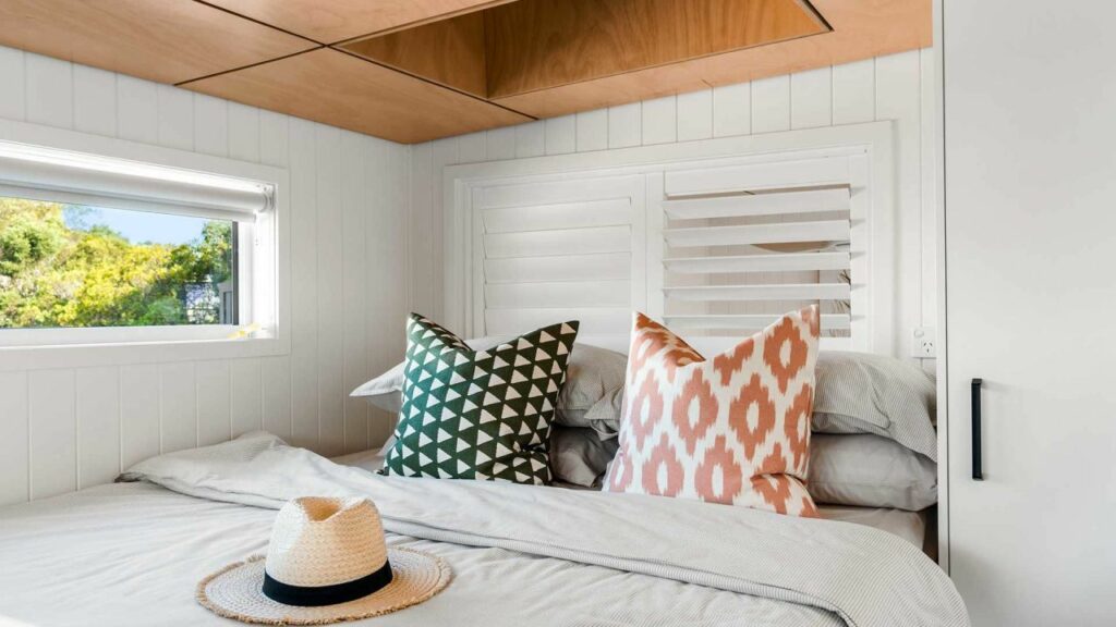 Yaroomba 8.4 tiny house bedroom by Aussie Tiny Houses