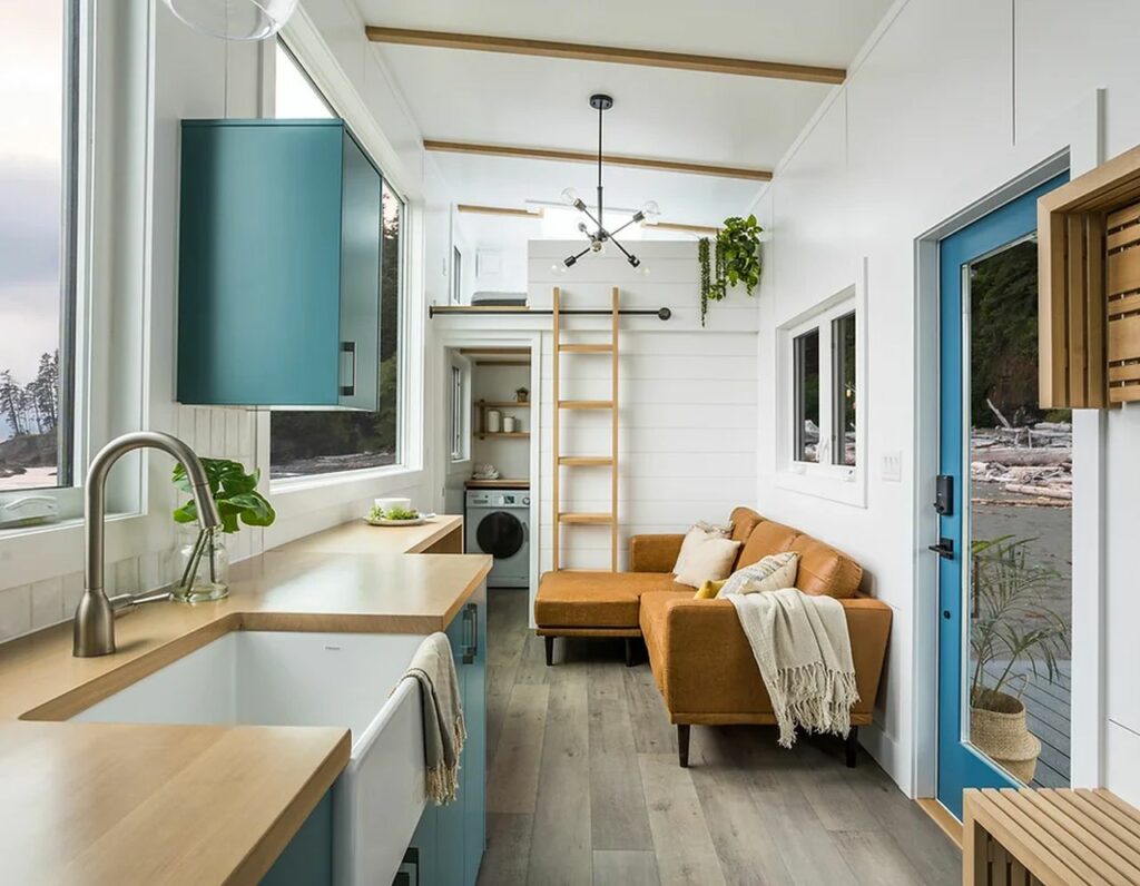 Athos Tiny House living room by Summit Tiny Homes