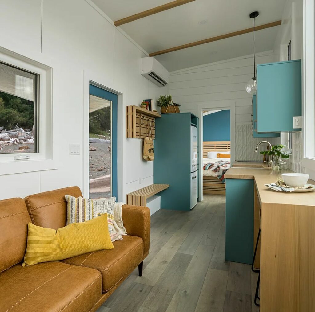 Athos Tiny House living room by Summit Tiny Homes