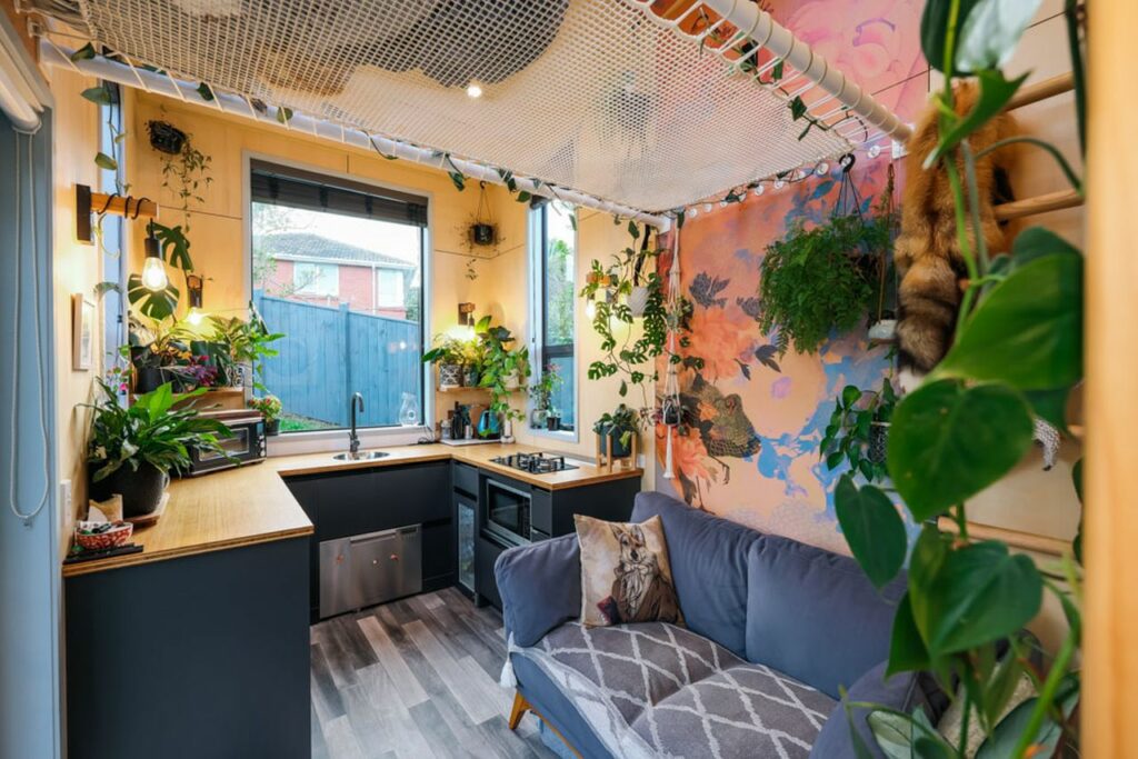 Tattoo Artist design an artistic tiny house for himself in Wellington