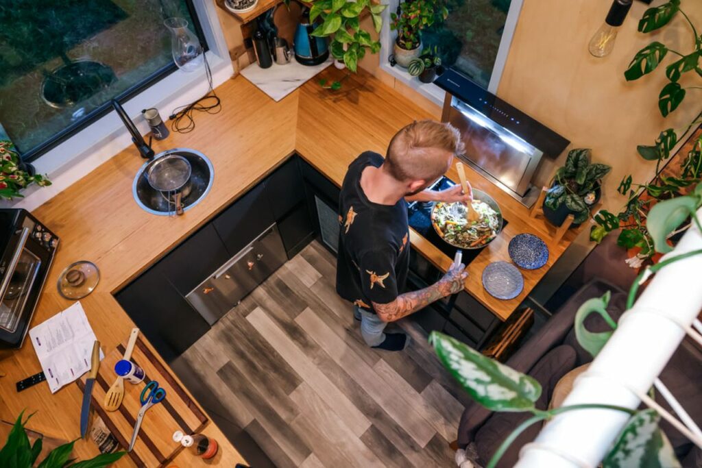 Tattoo Artist design an artistic tiny house for himself in Wellington