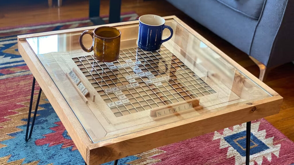 Scrabble Coffee Table with Removable Glass