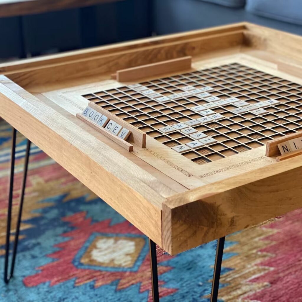 Scrabble Coffee Table with Removable Glass