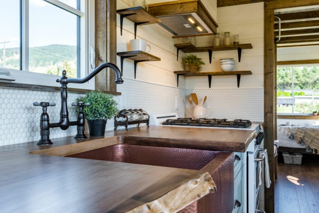 Hummingbird tiny house kitchen