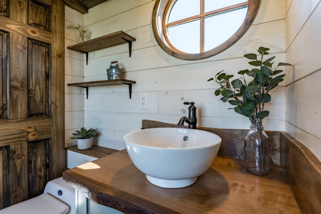 Hummingbird tiny house bathroom