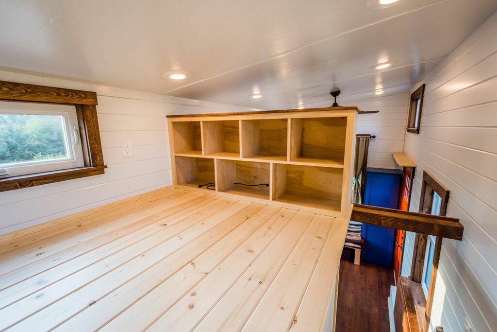 Bedroom of Julia’s 20′ x 8′ Tiny Home