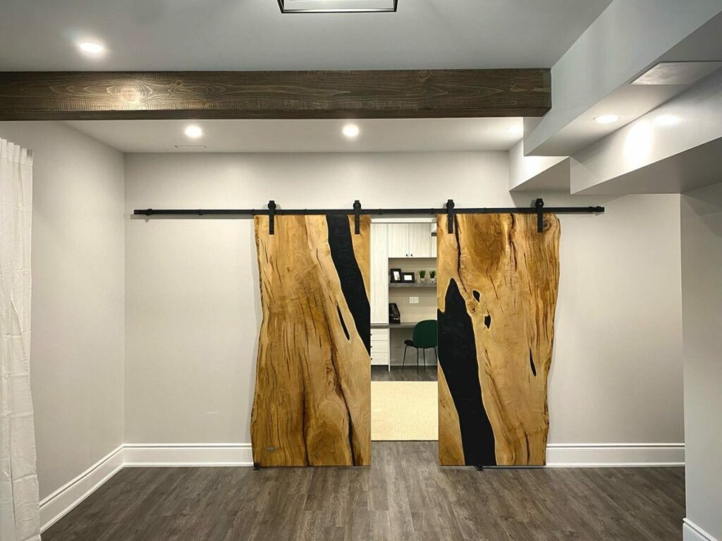 Live Edge Epoxy River Barn Doors