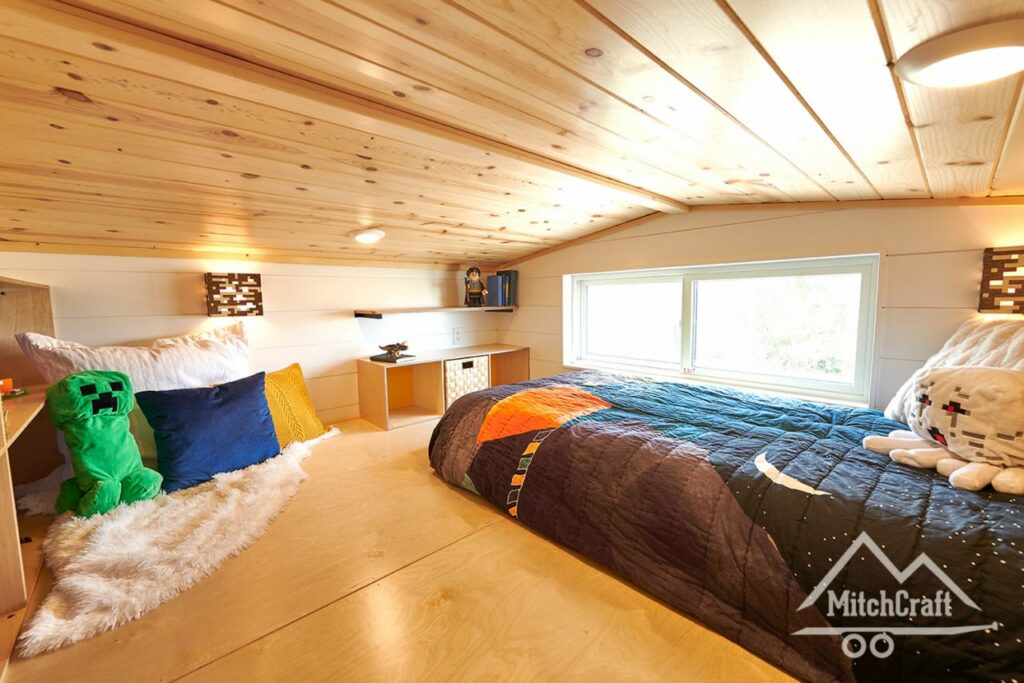 Loft bedroom of Kitchen of MitchCraft Tiny Homes