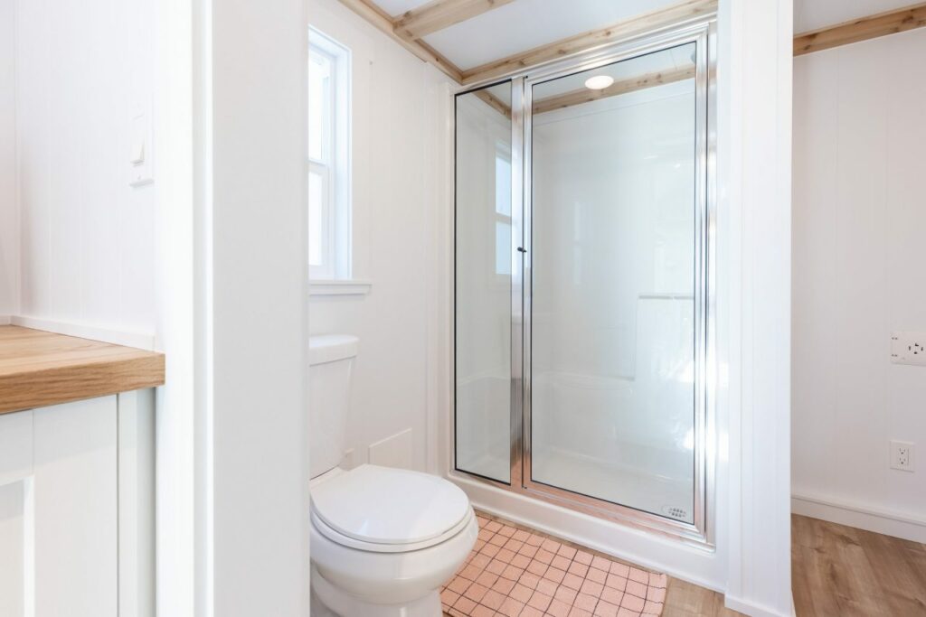 NAPA Tiny Home - spacious bathroom toilet and shower