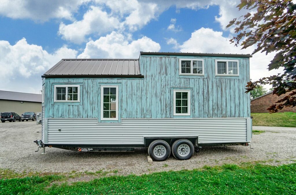 Exterior of One Particular Harbour tiny house by Modem Tiny Living