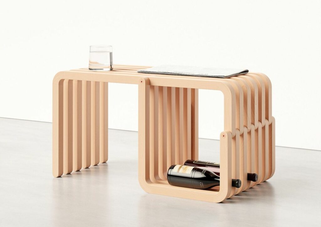 Proust Side Table by Joao Teixeira Doubles as Storage Rack