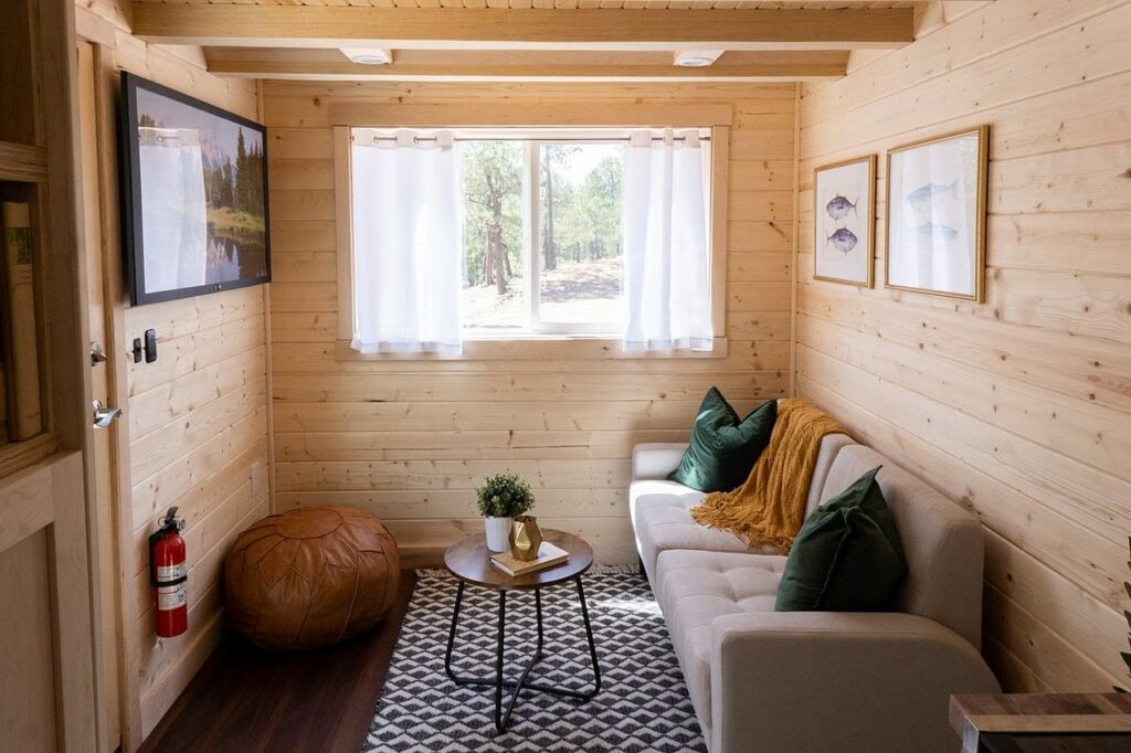 Living room of Roanoke tiny house 