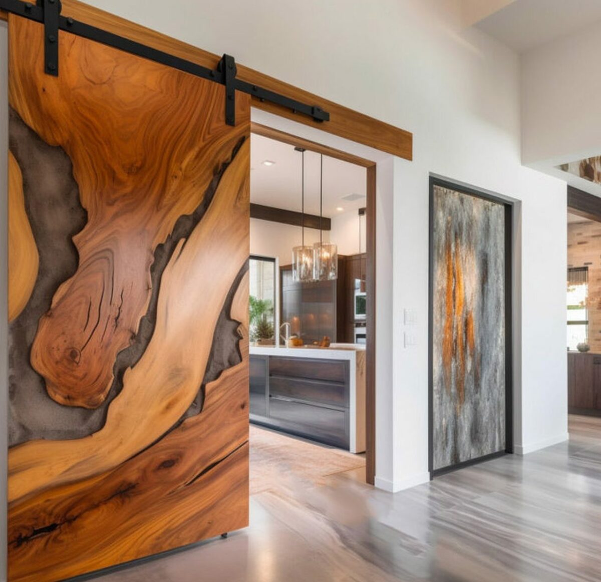 Live Edge Barn Doors With Resin Inlays are Trending This Summer