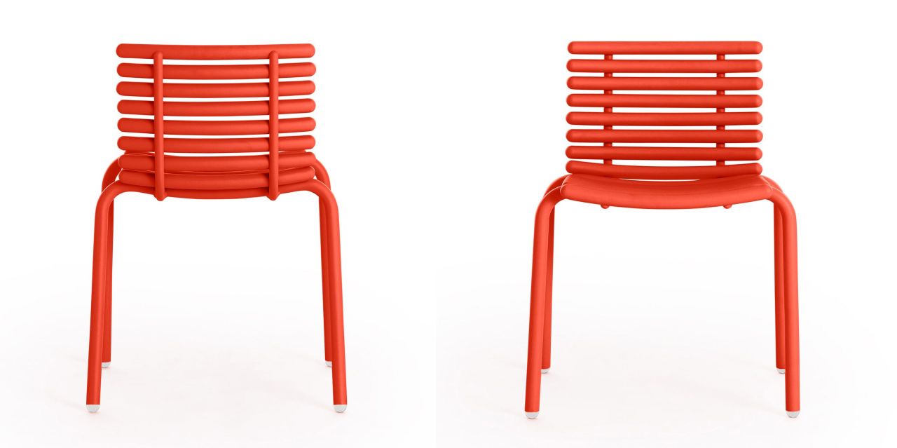 Tuba Chair Employs Aluminum Bars for its Clean, Unique Aesthetic