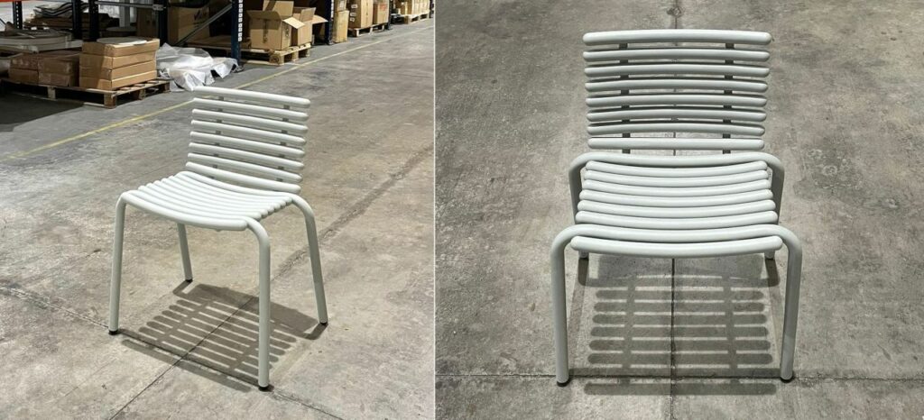 Tuba Chair Employs Aluminum Bars for its Clean, Unique Aesthetic