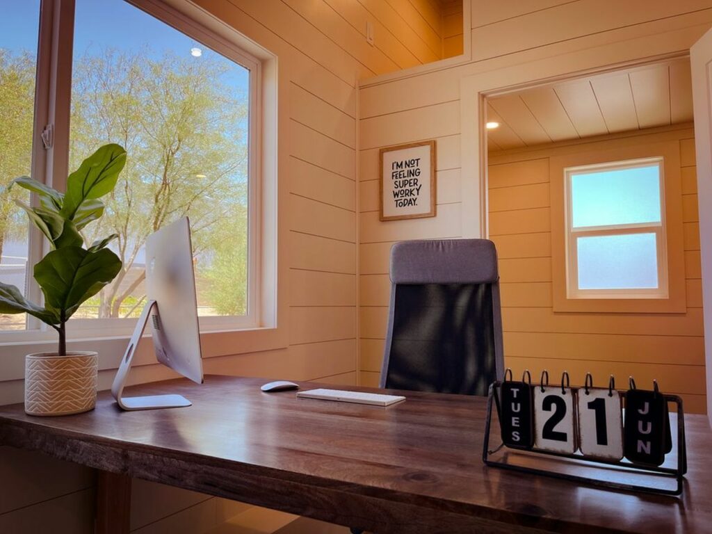 The Office tiny home by Uncharted Tiny Homes