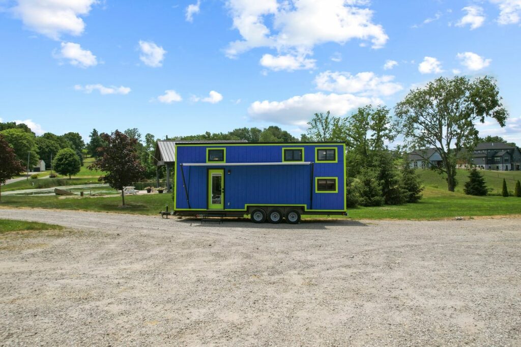 Exterior of The Rocket tiny house