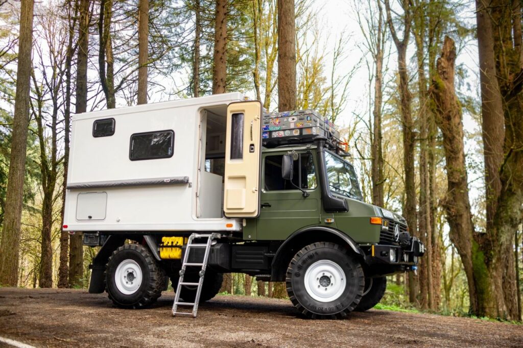 Unimog U1300L Truck Converted into an Off-Road Camper 