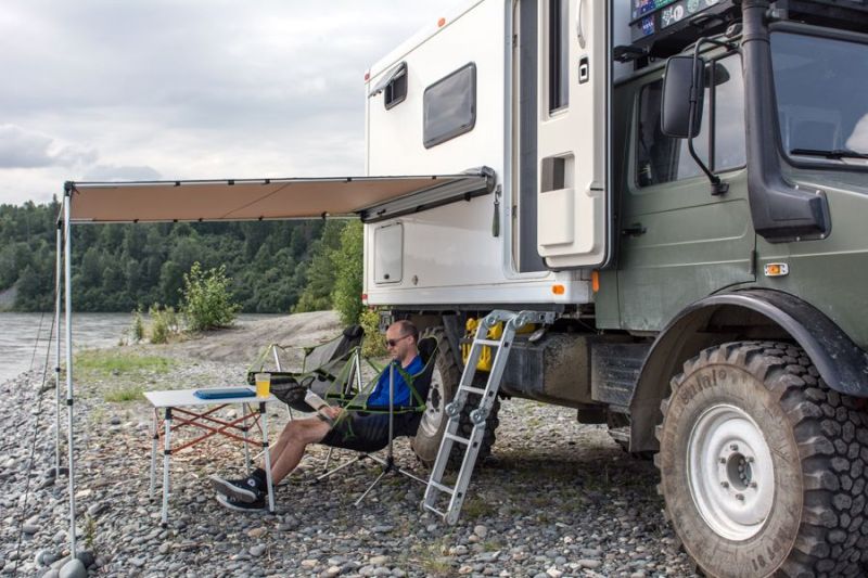 Unimog U1300L Truck Converted into an Off-Road Camper