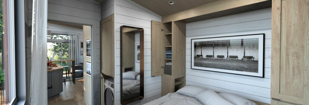 Interior of Vesta tiny house on wheels