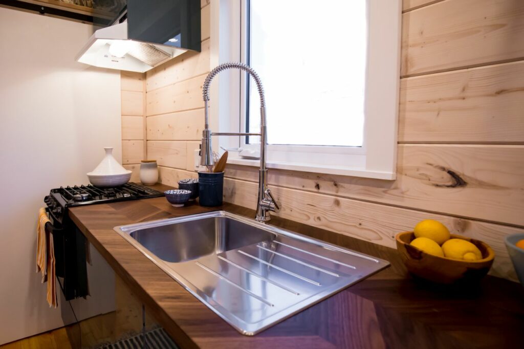 Coastal Escape tiny house kitchen sink