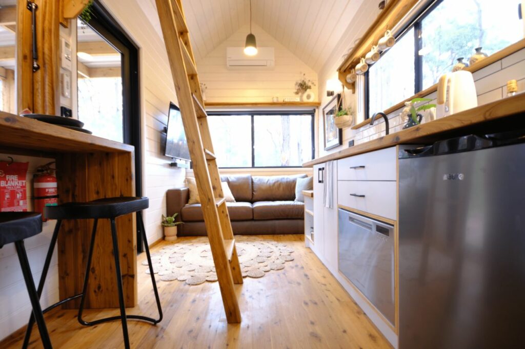 Gunyah tiny house interior by Hauslein