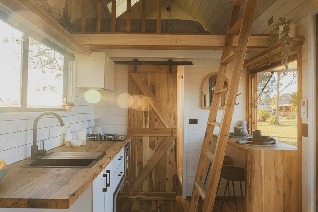 Gunyah tiny house interior by Hauslein