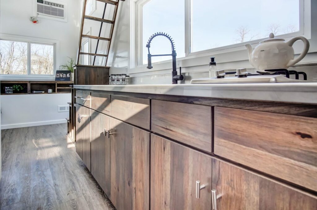 Kitchen cabinets in Cocoa Tiny House